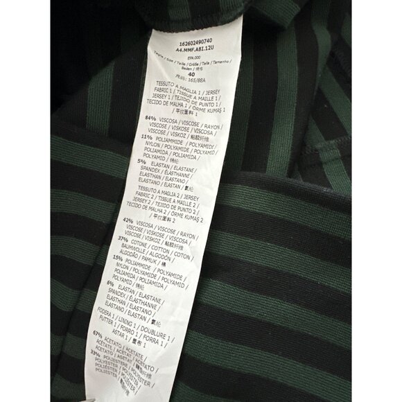 MaxMara Black Sheath Dress Sleeveless Black Green Side Stripes Size Large - Picture 3 of 11